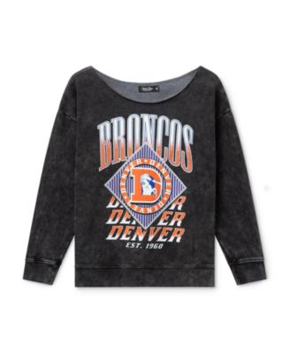  Women's NFL Denver Broncos Off Shoulder Cropped Fleece