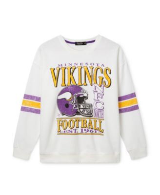  Women's NFL Minnesota Vikings Oversized Striped Fleece