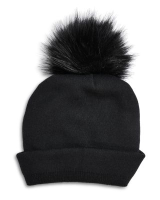 Wool & Cashmere Faux Fur Pom-Pom Beanie