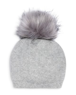 Kyi Kyi Wool & Cashmere Faux Fur Pom-Pom Beanie