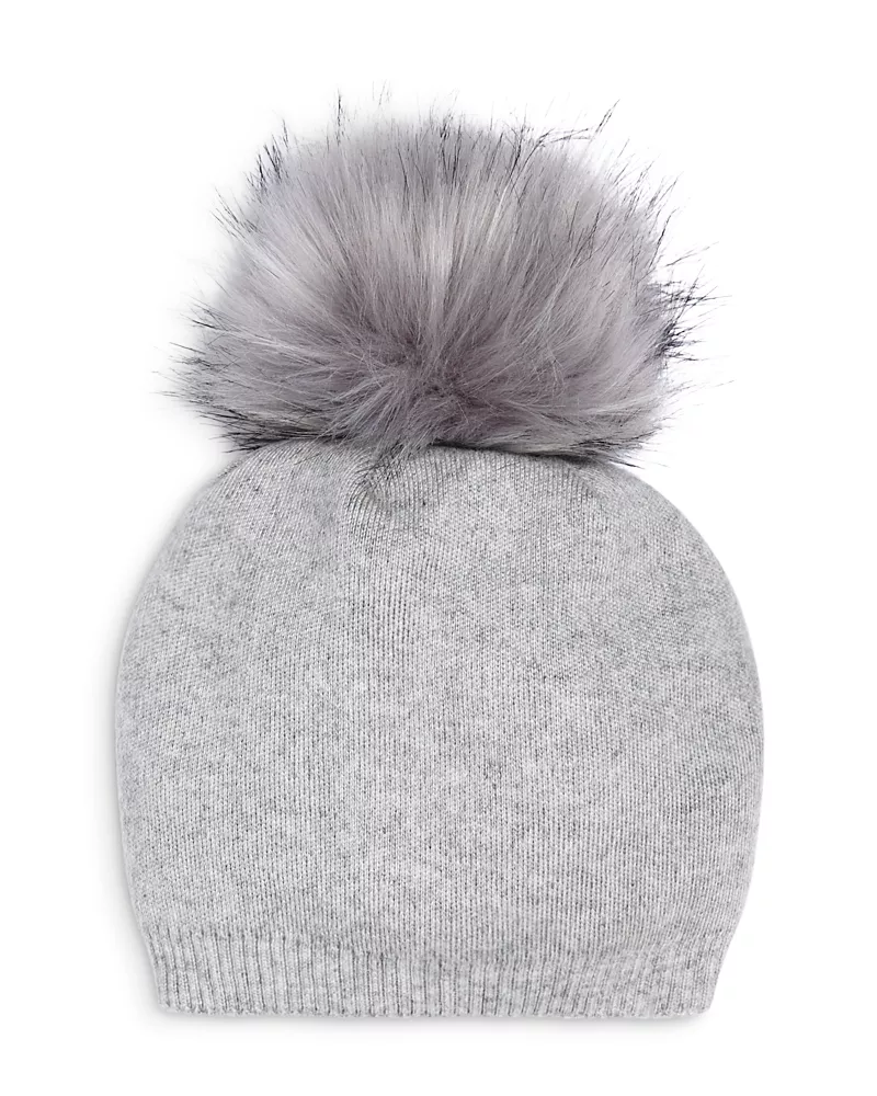 Kyi Kyi Wool & Cashmere Faux Fur Pom-Pom Beanie