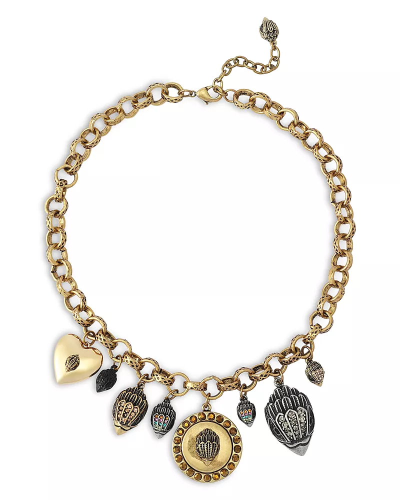 Kurt Geiger London Mansion Signature Eagle Charm Statement Necklace, 16
