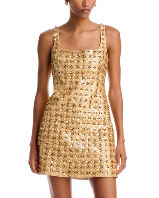 Ziva Embellished Satin Mini Dress