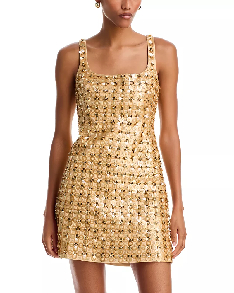 Simkhai Ziva Embellished Satin Mini Dress