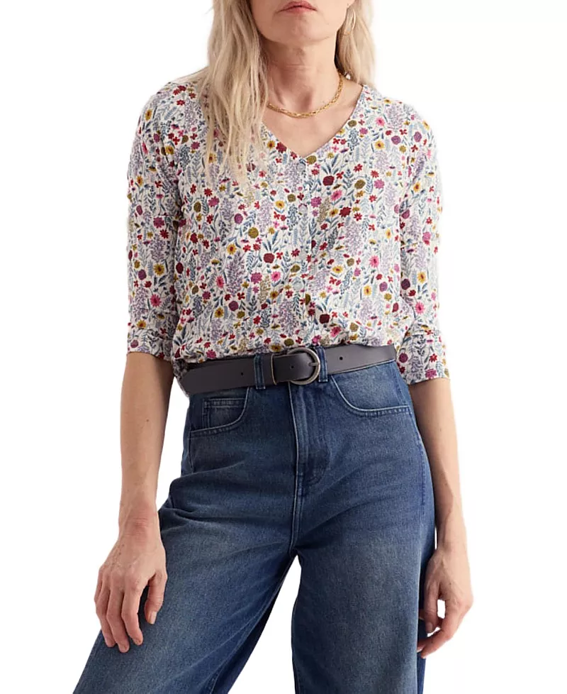 Seasalt Cornwall Studio Glass 3/4 Sleeve Top