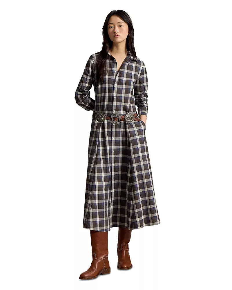 Polo Ralph Lauren Cotton Printed A Line Shirtdress