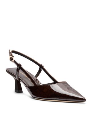 Stuart Weitzman Women's Vinnie 50 Patent Leather Slingback Pumps