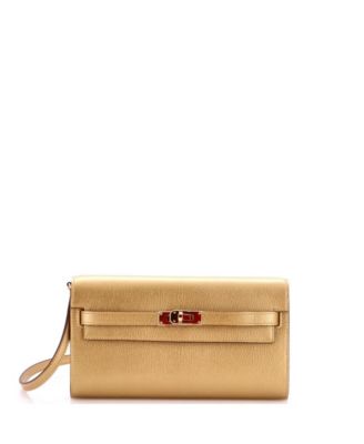 Kelly To Go Wallet Metallic Chevre Chamkilight