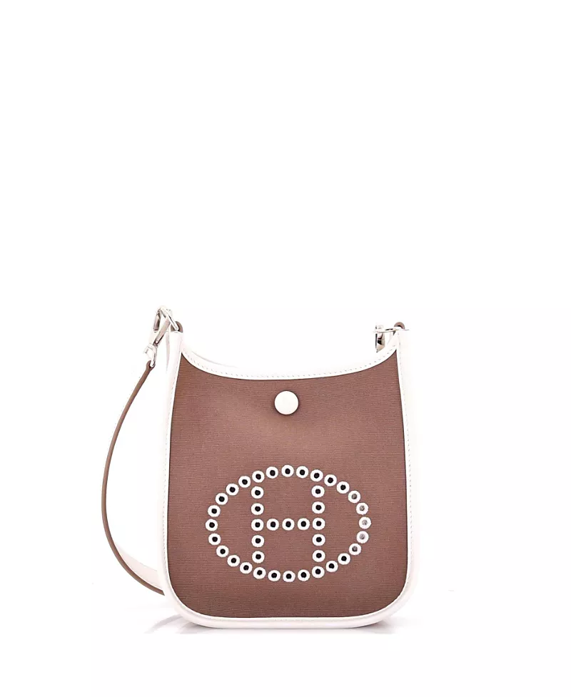 Pre-Owned HERMES Tpm Neo Evelyne Bag Toile and Leather