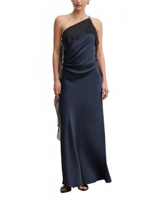  Women's Sylvie Asymmetric Satin Bias Dress