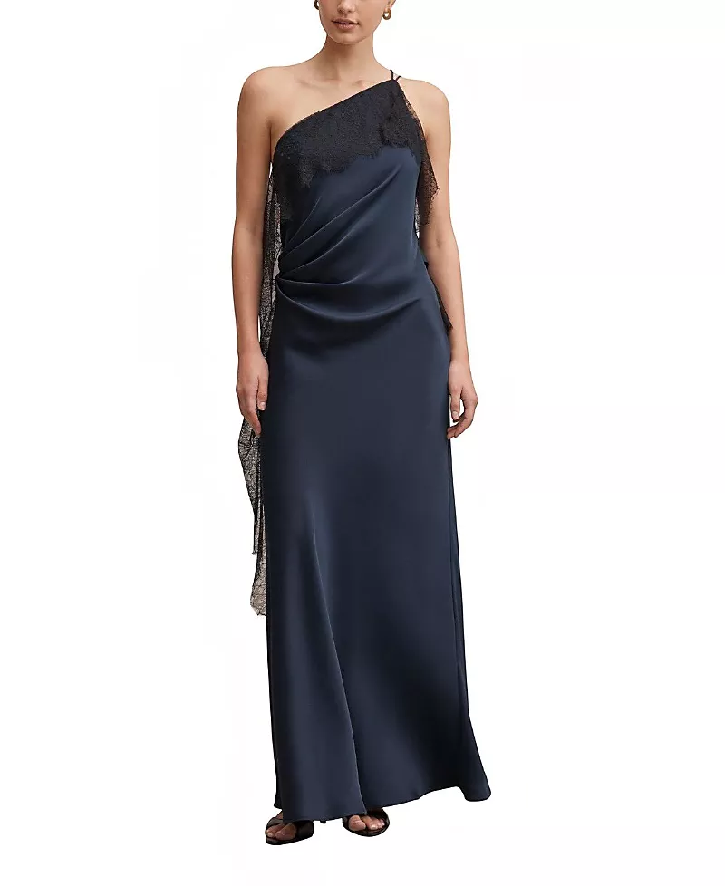 Ever New Women's Sylvie Asymmetric Satin Bias Dress