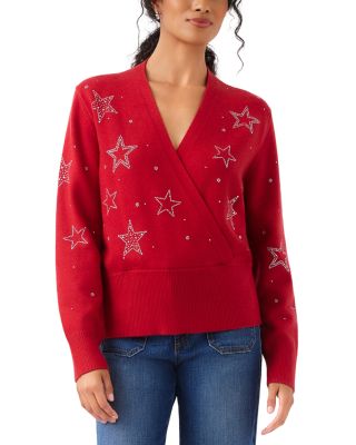 Embellished Star Wrap Sweater