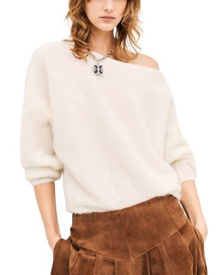 ba & sh Suela Alpaca Blend Off-the-Shoulder Sweater