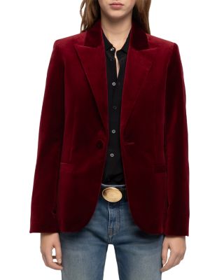 Vavy Velvet Single Button Jacket