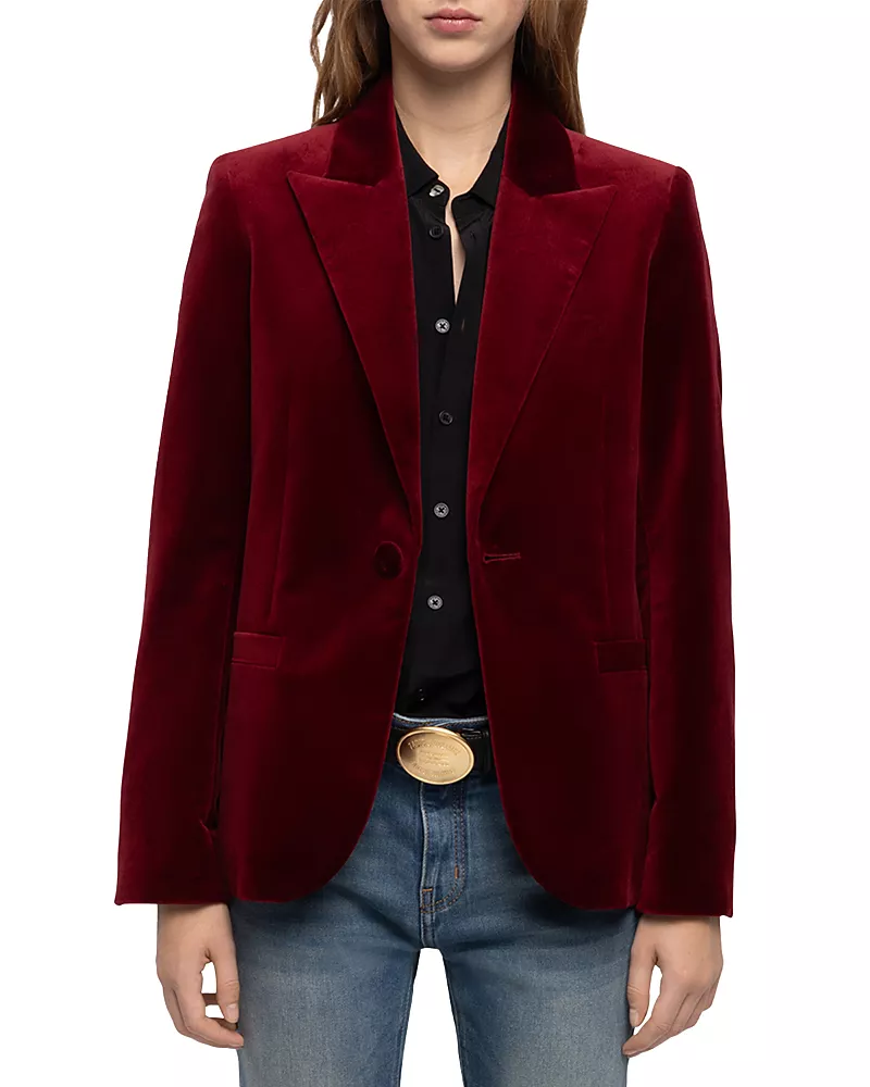 Zadig & Voltaire Vavy Velvet Single Button Jacket