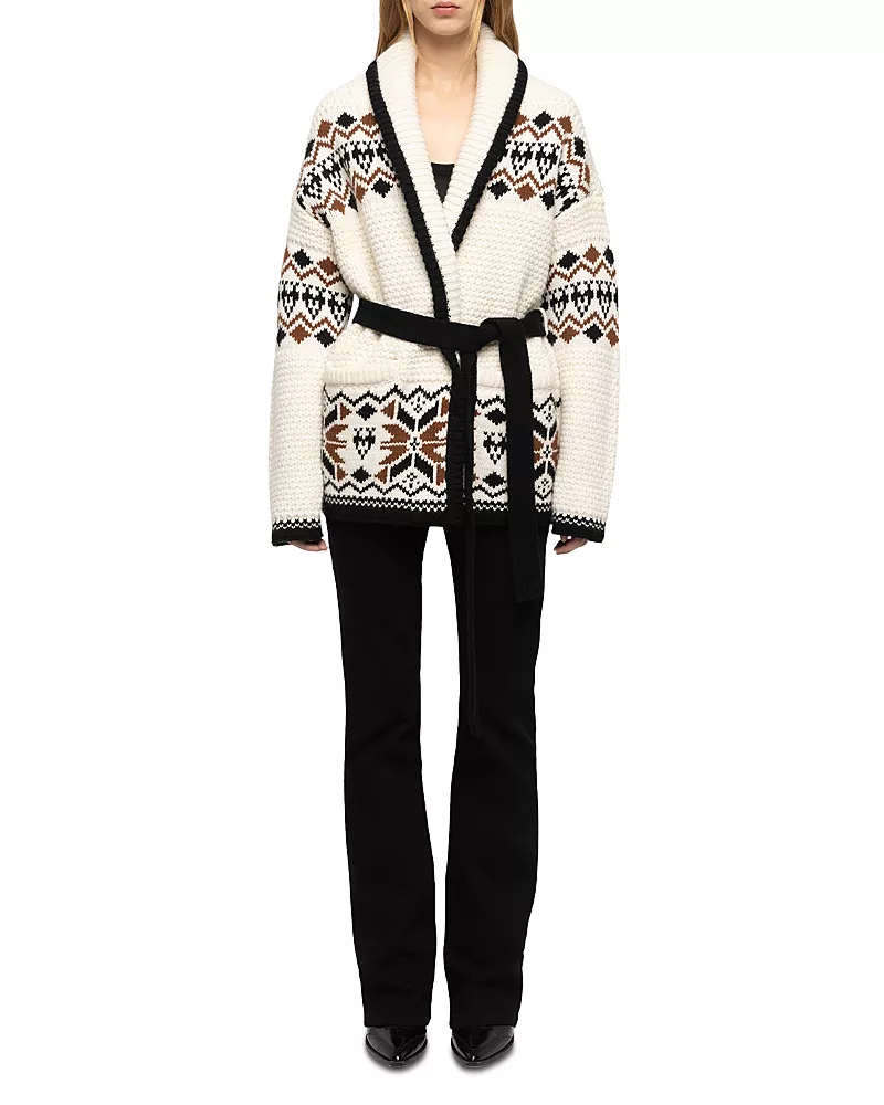 Zadig & Voltaire Wool & Cashmere Erra Lc Friezes Fair Isle Coat