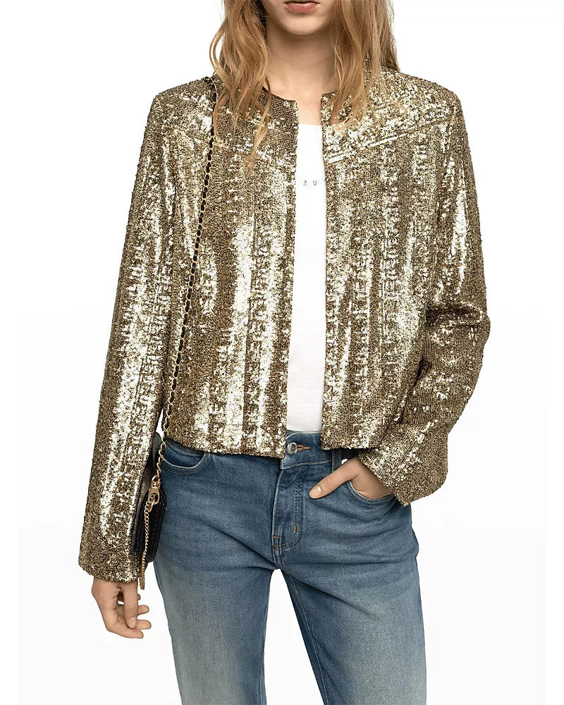 Zadig & Voltaire Luxilo Sequinned Crewneck Jacket