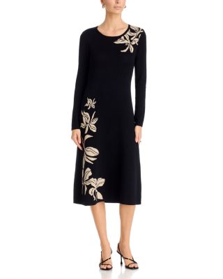 Metallic Jacquard Midi Dress