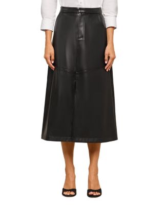 Robyn Faux Leather A Line Midi Skirt