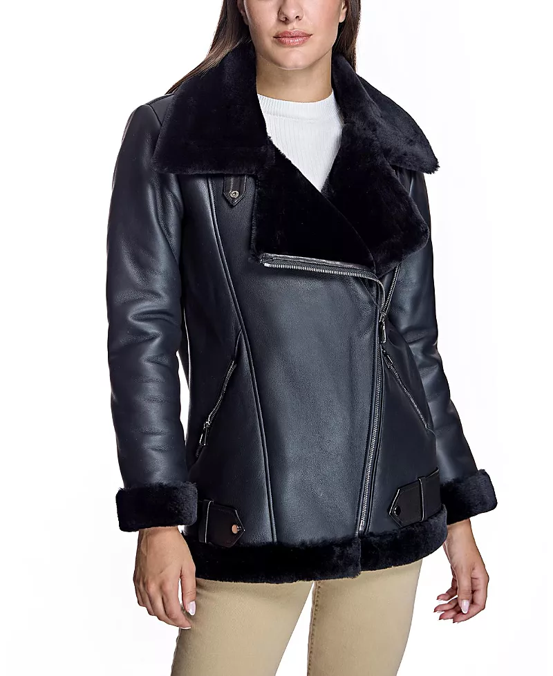 Maximilian Shearling Moto Jacket