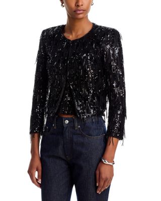 Adalee Sequin Fringe Jacket