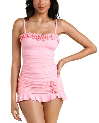 IG Ruffle Bandeau Tankini Top & IG Ruffle Swim Skirt 