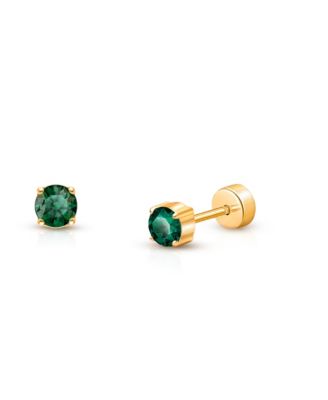  Girls' 14K Gold on Titanium Crystal Birthstone Stud Earrings - Baby, Little Kid, Big Kid