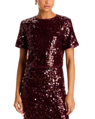Paillette Sequin Cropped Tee - Exclusive