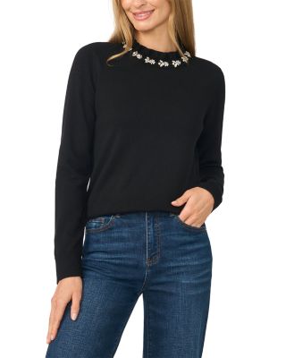 Embellished Ruffle Neck Sweater