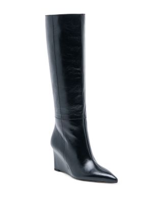 Women's Emila Leather Knee High Wedge Boots