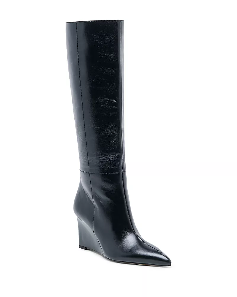 Dolce Vita Women's Emila Leather Knee High Wedge Boots