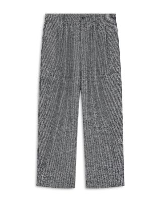 Emporio Armani Pleated Wool Blend Flannel Trousers