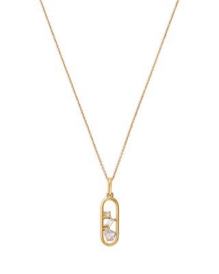 Moon & Meadow 10K Yellow Gold Lab Grown Diamond Mixed Cut Scatter Pendant Necklace, 0.33 tcw
