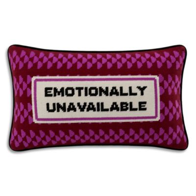 Emotionally Unavailable Needlepoint Pillow