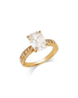 Bloomingdale's Fine Collection Luxe Collection Certified Lab Grown Diamond Milgrain Engagement Ring in 18K Yellow Gold, 3.1 tcw
