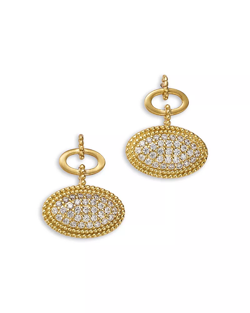 Bloomingdale's Fine Collection Diamond Pave Beaded Drop Earrings in 14K Yellow Gold, 0.75 tcw