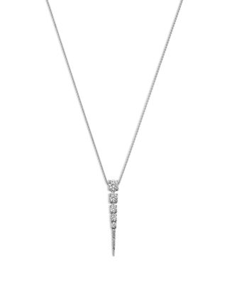 Bloomingdale's Fine Collection Diamond Graduated Pendant Necklace in 14K White Gold, 0.50 tcw