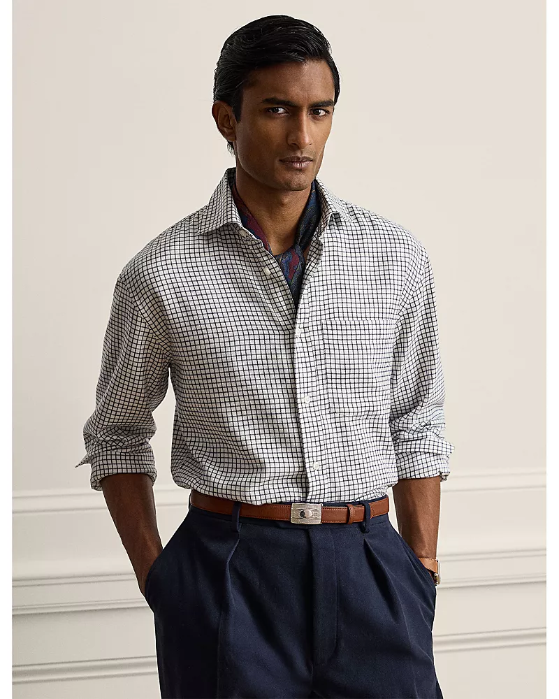 Ralph Lauren Purple Label Tattersall Twill Regular Fit Sport Shirt