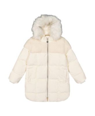 Girls' Long Fleece Lined Faux Fur Hood Winter Puffer Coat - Little Kid