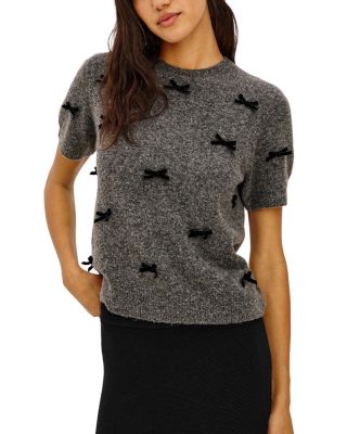 Michele Bow Embellished Crewneck Sweater