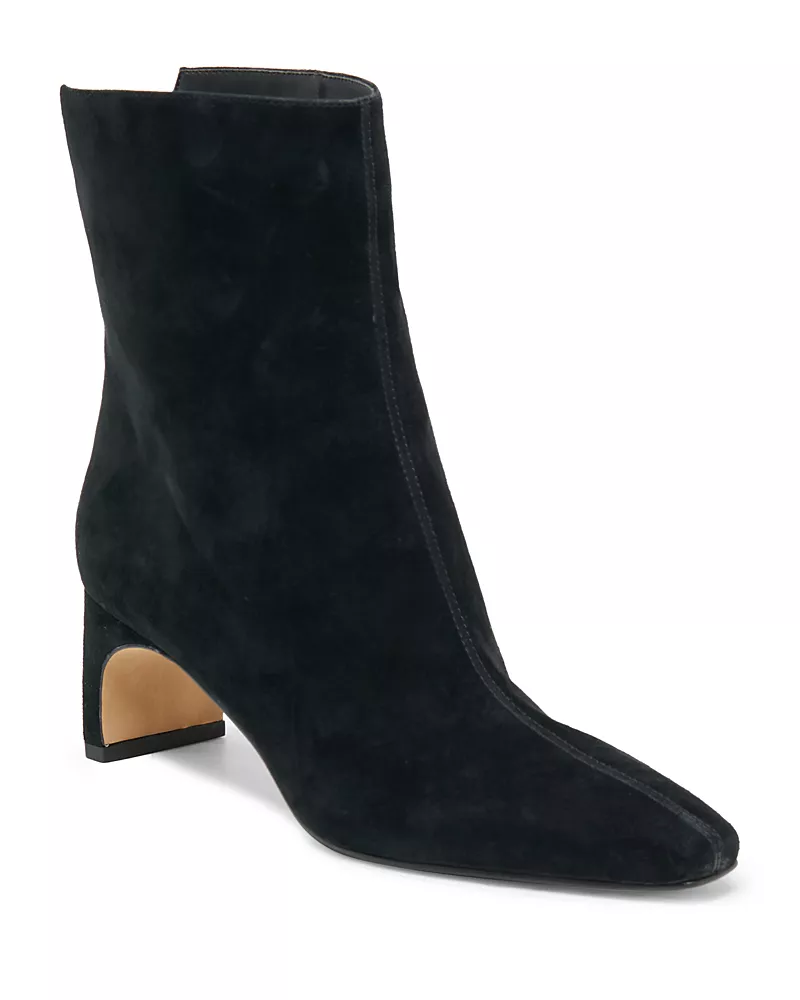 Dolce Vita Women's Bennet Suede Wide Calf Block Heel Ankle Boots