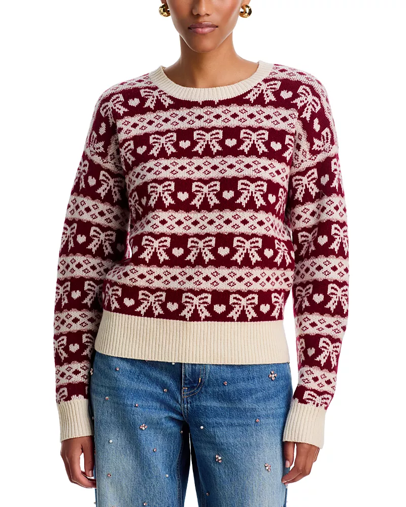 LoveShackFancy Opalette Wool Blend Fair Isle Sweater