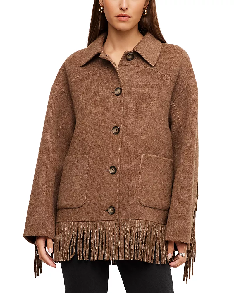 Fifteen Twenty Yara Wool Blend Fringe Jacket