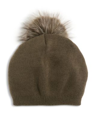 Faux Fur Pom-Pom Beanie