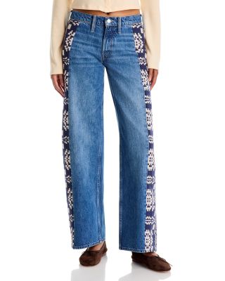 Mother The Side Eye Spinner Sneak Mid Rise Jeans in Let's Build A Fort