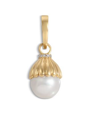 Adina Reyter 14K Yellow Gold Freshwater Pearl & Lab Grown Diamond Hinged Pendant