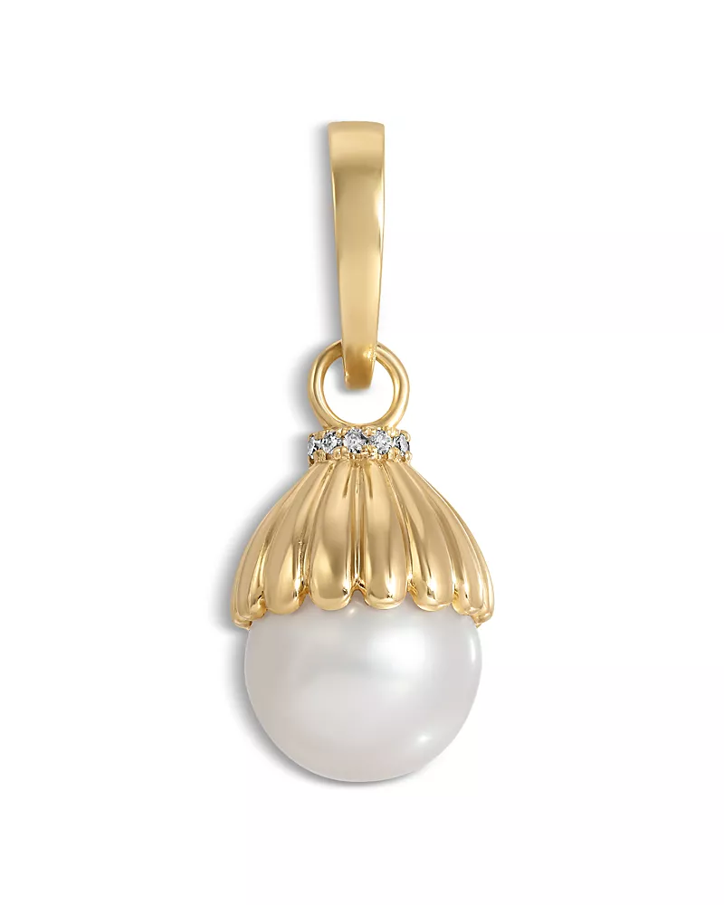 Adina Reyter 14K Yellow Gold Freshwater Pearl & Lab Grown Diamond Hinged Pendant