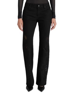 The Lace Rodeo Low Rise Jeans in Black