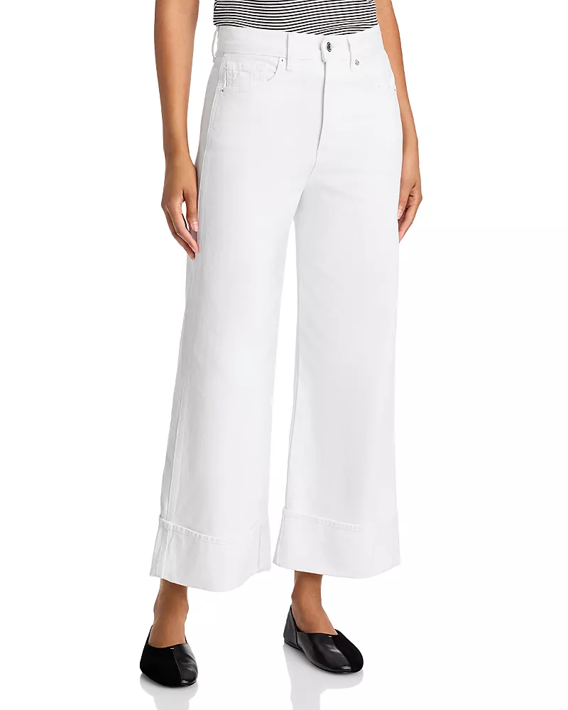 Veronica Beard Taylor Cropped High Rise Jeans in White