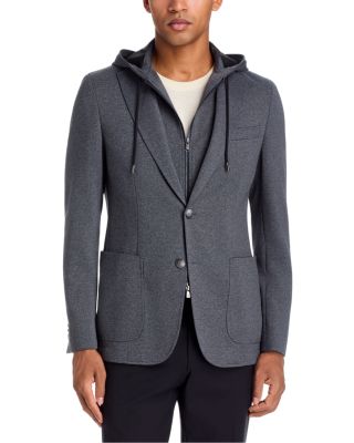 Hanry Slim Fit Jersey Sport Coat with Removable Hood